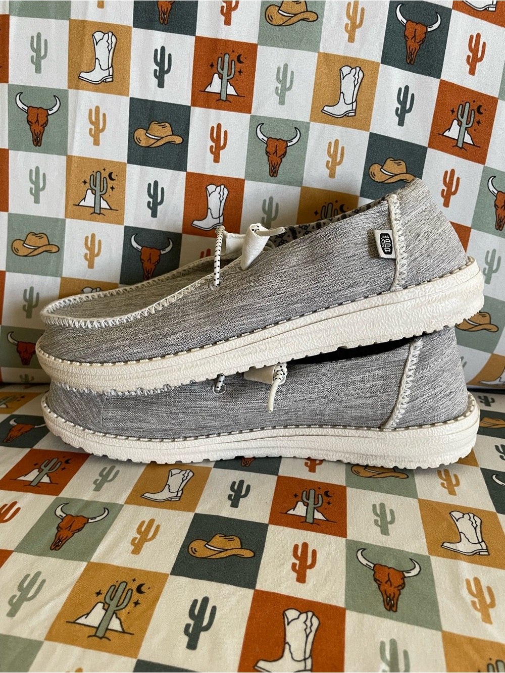 Hey Dude Neutral Gray Slip-On Canvas Loafers - Picture 4 of 5
